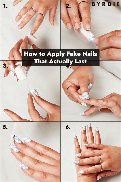 putting on false nails